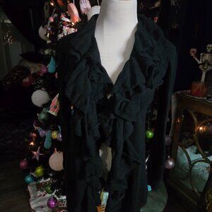 Black ruffle front whimsigoth cardigan